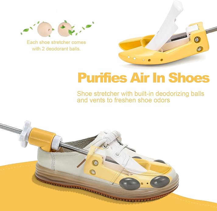 Shoe Stretcher for Men Women, 6-Way Adjustable Length Width & High Shoe Trees for Wide Feet Toe Box Thick Instep