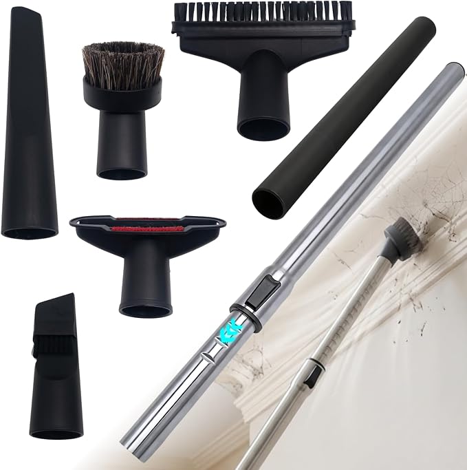 1.25 Inch Stainless Steel Vacuum Extension Wand Compatible with Vacuums using 1 1/4 Inch (1.25in) 32mm Accessories - 1 1/4 Vacuum Extension Tube for Shop Vac (Extension&Attachments)