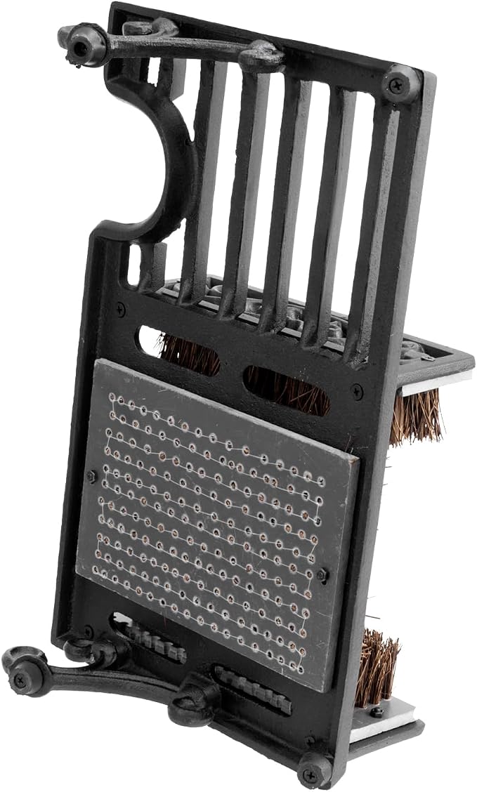 MyGift Heavy Duty Shoe Scraper and Boot Brush, Vintage Cast Iron Shoe Dirt Scrubber Cleaner/Outdoor Boot Mud Brush
