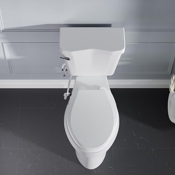 Clirass Bidet Toilet Seat, Knob-Adjustable Water Pressure, Buttons for Switching Between Bidet, Feminine Wash, and Self-Cleaning Modes, Dual Nozzle System, Quick Installation, Fits Elongated Toilets