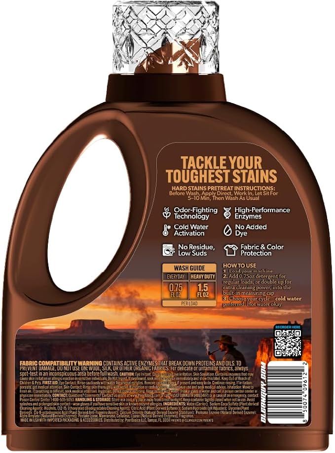 Laundry Detergent | Powerful Cleaning, Soft & Fresh Clothes, Long-Lasting Aroma - Leather & Tobacco (100 Loads)
