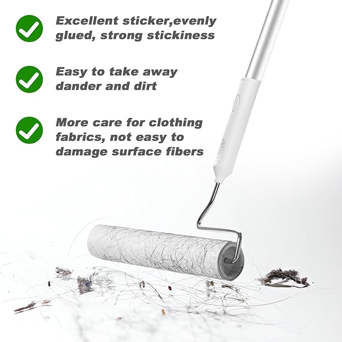 6.3 inch Wide Lint Roller Refills, Value Pack 16 Rolls Extra Sticky Lint Rollers Refill, Pet Hair Sticky Roller Refills for Floor, Couch, Carpet, Bed, Clothes(Pack of 16, Total 960 Sheets)