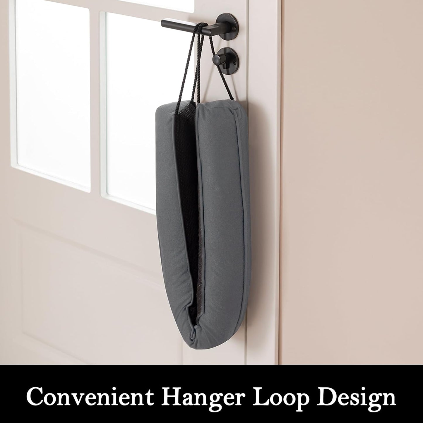 Sunolga 24" Door Draft Stopper Blocks Hot and Cold Air with Removable Washable Cover for Gaps Up to 3", All-Season Seal for Noise, Door Sweep for Bottom of Door and Window, Home Essentials, Gray