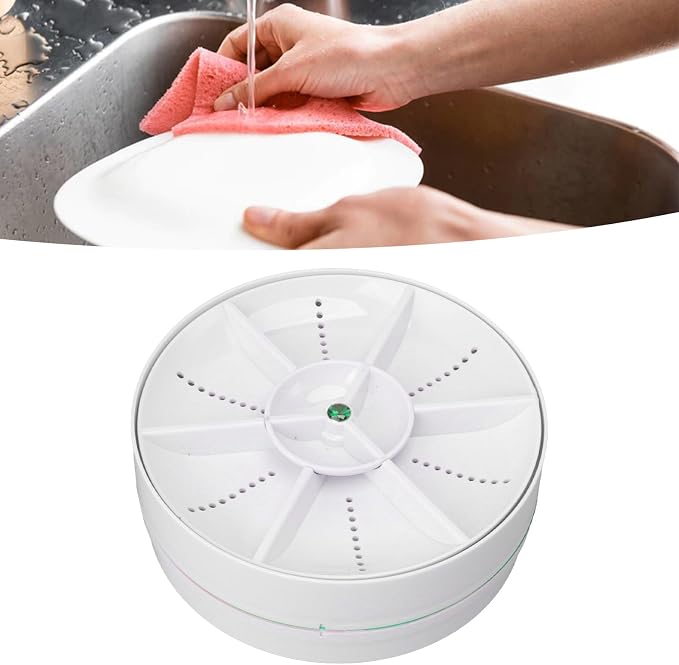 USB Dishwasher, Ultrasonic Dish Washing Machine for Fruit Vegetable, Household Small Dishwasher for Trip, Apartment, Home, Dorm, Kitchen Supply (Green)