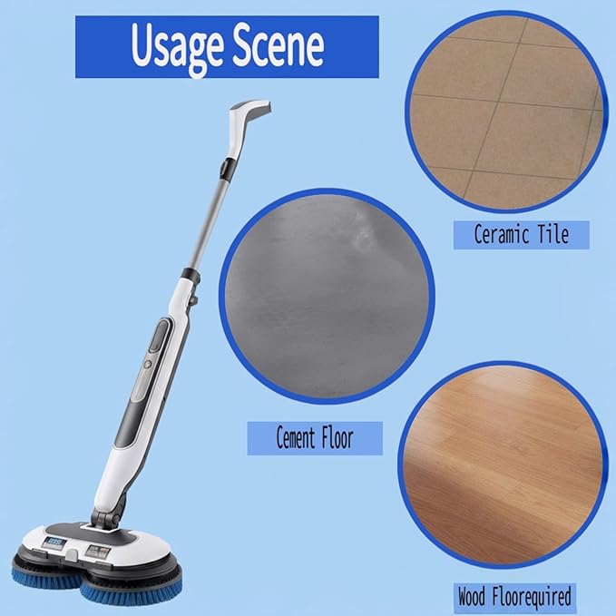 2 Pack Blue Steam Mop Replacement Pads Brush Heads, Upgraded Nylon Bristles, Deep Cleaning for Hardwood Tile Floors, Professional Polishing, Easy to Use
