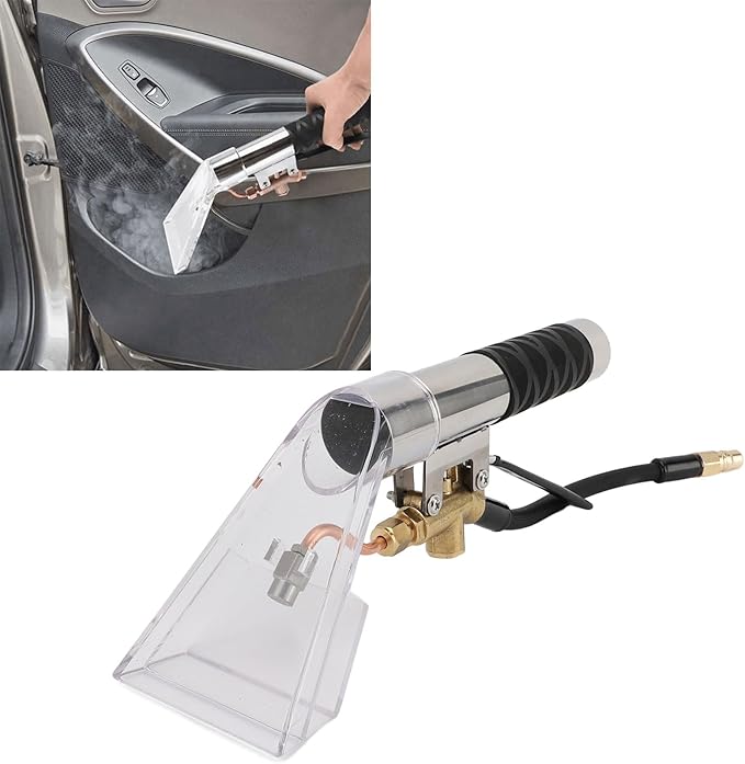 Yunseity Car Carpet Extractor, Upholstery Cleaner and Carpet Extractor and Auto Detailing Hand Wand Tool with Clear Head, Stainless Steel Upholstery Cleaning Tool for