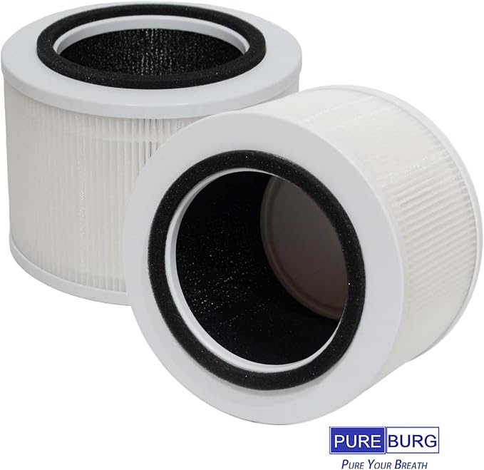 PUREBURG Replacement Filter Compatible with JERDAZEN JZ200 Air Purifier, 2-Pack H13 True HEPA Activated Carbon 3-Stage Filtration Air Clean Dust VOCs Odor