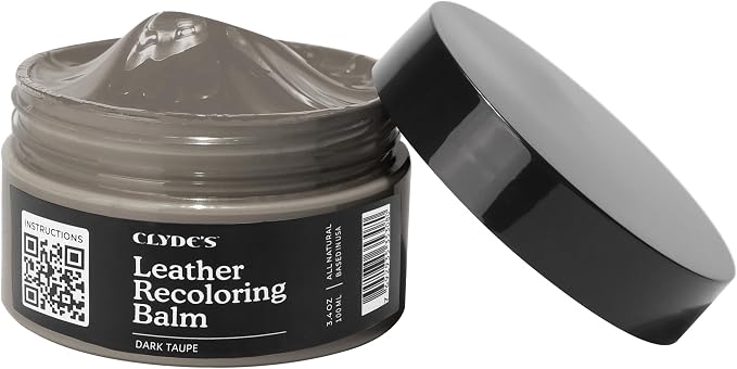 Clyde's™ Leather Company Leather Recoloring Balm – Color Restore & Scratch Repair Kit for Faded Leather Furniture, Car Seats, Sofa & Vinyl | 23 Colors | Non-Toxic Dye