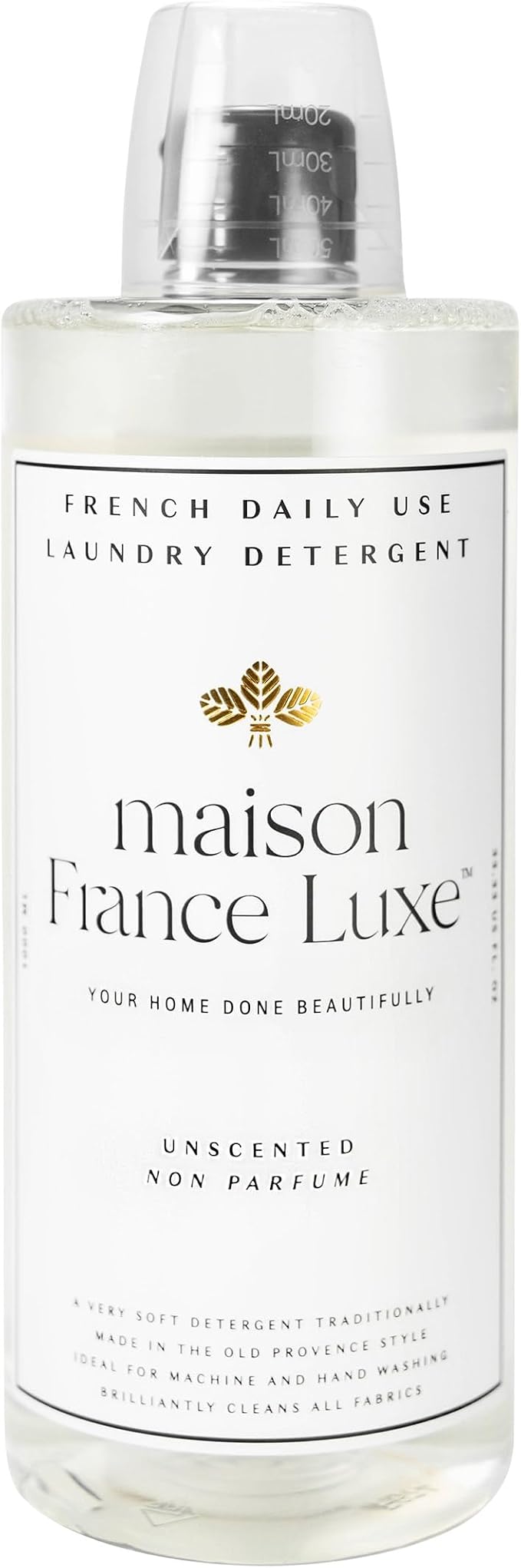 Laundry Detergent, Plant based French Soap, 1000ml, Unscented