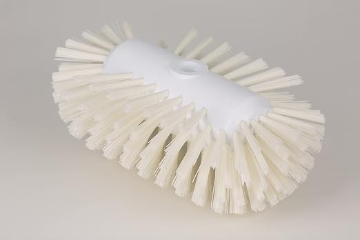 SPARTA Tank and Kettle Scrub Brush Heavy-Duty Tile Brush, Color-Coded and Handle Compatible (Sold Separately) for Optimal Access In Spacious Containers, Plastic, 5.5 X 9.5 Inches, White, (Pack of 2)