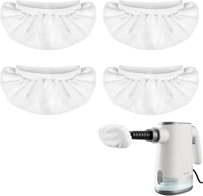 4 Pack Steam Mop Pads for Handheld Steam Cleaner, Universal Washable Reusable Steam Mop Replacement Pads, Compatible with Bissell SteamShot, Wagner, PurSteam, McCulloch, Dupray and More