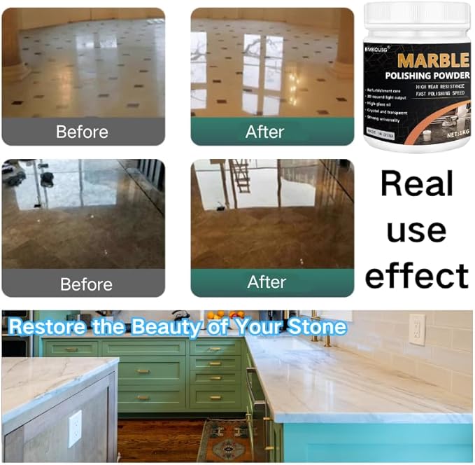 Marble Polishing Powder - Suitable for all kinds of stone polishing - Marble polishing treatment for restoring shine (5kg)