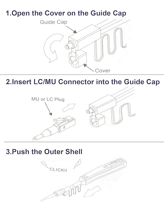 3PCS LC Fiber Cleaner Tool, LC/MU 1.25mm Ferrule Connectors Fiber Optic Cleaning Pen, One Click Cleaner, Over 800 Cleans Bule.