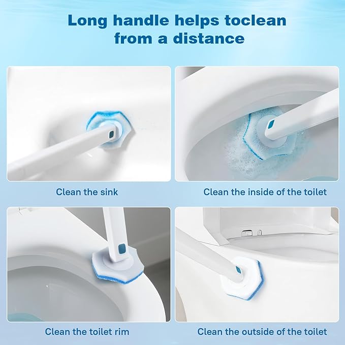 Disposable Toilet Brush Refills,48 Pcs,Disposable Toilet Cleaner,Toilet Bowl Cleaner,Not Compatible with Other Brands