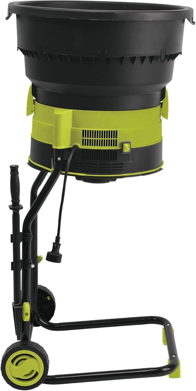 Sun Joe 15 Amp Bladeless Electric Leaf Mulcher & Shredder, 8,000 RPM, Mulches Up to 55 Gallons Per Minute, for Wet or Dry Yard Waste, SDJ617E