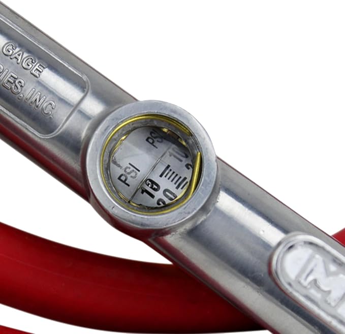 Milton 501 Dual Head Straight Chuck Inflator Gauge , Red