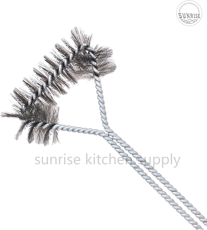 SUNRISE Fryer Brush with Long Handle (Stainless Steel with Plastic Handle, Single Brush)