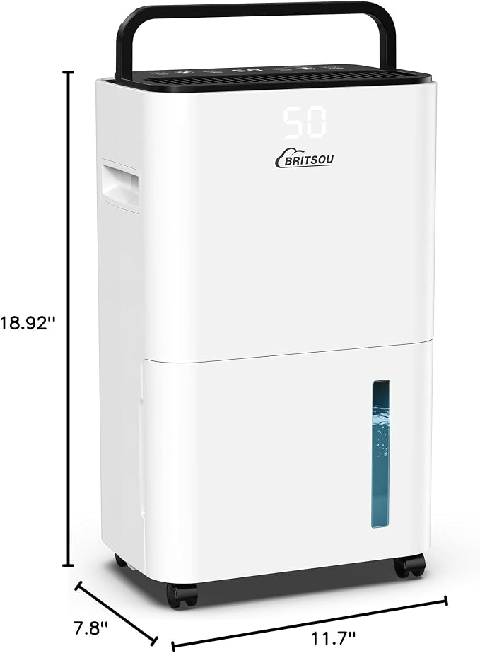 34 Dehumidifier for Basement and Bedroom, Covers 3500 Sq.Ft with Drain Hose, Smart Operation with 3 Modes - Ideal for Home, Bathroom, Garage.