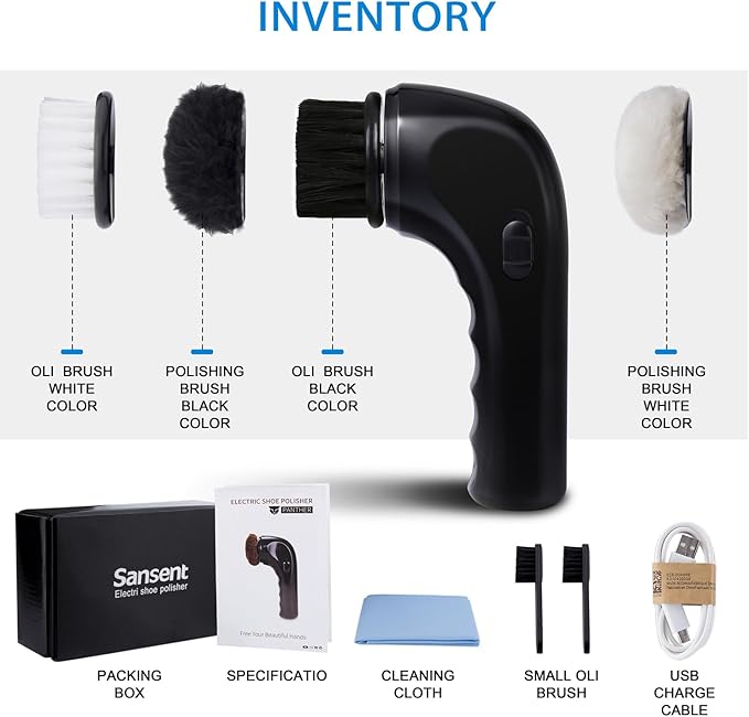 Electric Shoe Cleaner Brush, Electric Shoe Polisher Brush Shoe Shiner Dust Cleaner Portable Leather Cleaner Care Kit for Shoes