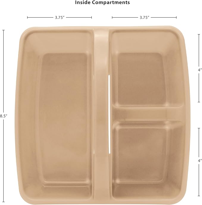Teacher Created Resources Light Brown Portable Plastic Storage Caddy 6-Pack for Classrooms, Kids Room, and Office Organization, 3 Compartments