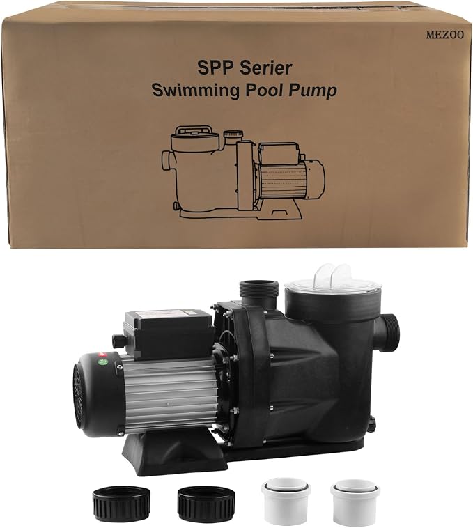 Pool Pump with Timer Above Ground/1.5HP Swimming Pool Pump 7350GPH In/Above Ground Pool Pump with High Efficiency and Low Noise,Apply to Water Circulation in Filtration System