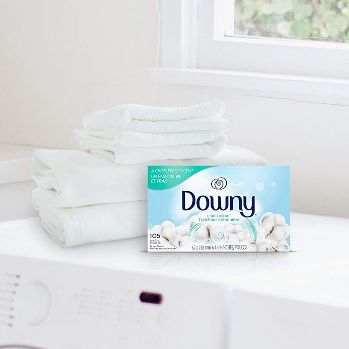Downy Dryer Sheets Fabric Softener | Cool Cotton | 240 Sheets, Pack of 4