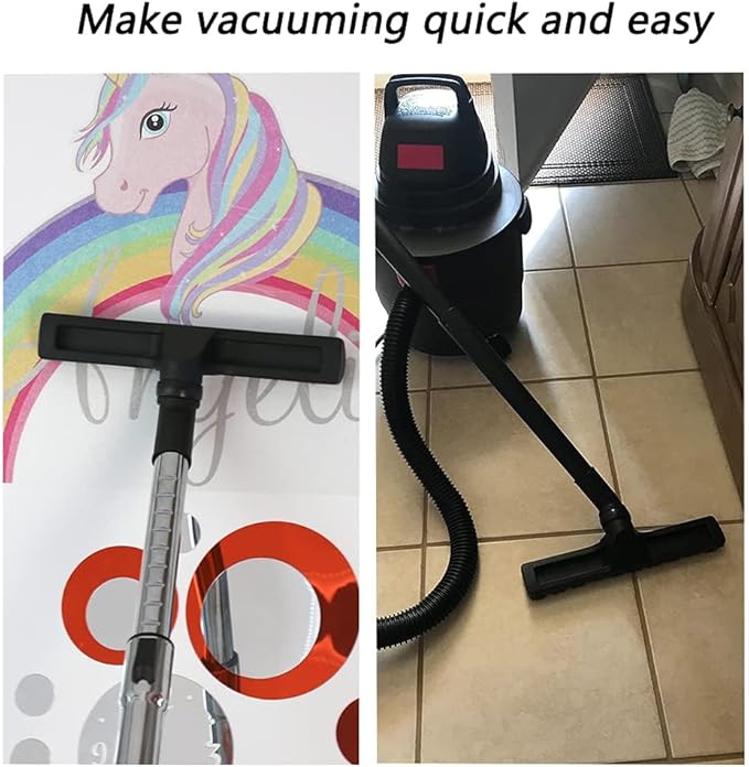 Vacuum Attachments Set with Vacuum Floor Brush, 2 Horse Hair Vacuum Attachment and Universal Vacuum Hose Adapter Fit for Shop Vac Accessories with 1", 1 1/4'', 1 3/8'', 1 1/2'', 1 7/8" Diameter