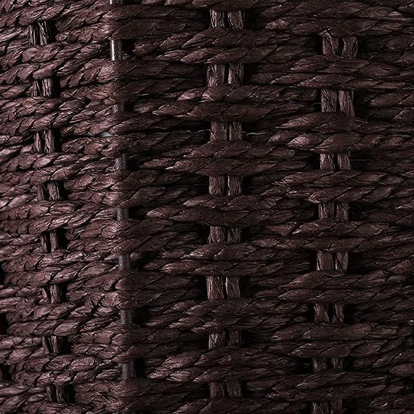 Zuvo Round Wicker Waste Basket Paper Bin - Wicker Trash Basket - Woven Trash Can Rubbish Basket for Bedroom, Bathroom, Offices or Home (Brown)