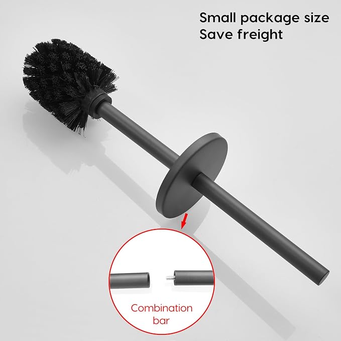 Toilet Brush and Holder Set Grey | Dual-purpose holder, Wall-mounted installation, Surface-mounted installation