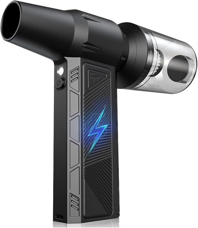 RapAir Compressed Air Duster -150000RPM Super Power 3-Gear Cordless Electric Air Duster with LED Light, Fast Charging Rechargeable Air Blower for Computer, Keyboard, Car, Outdoor and Home