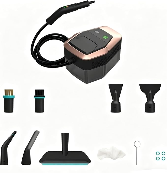 Handheld Steam Cleaner, 3 Level Adjustable Steam Cleaner for Home, 15s Heat-Up, 1.8L Large Tank, Car Detailing Steamer for Tile, Grout, Furniture, Windows, Couch (16 pcs Accessories)