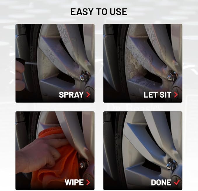 Dr. Beasley's Premium Wheel Cleanser for Autos 12 Fl Oz - Removes Dust, Dirt, and Grease on Wheels, Clings to Surface for Zero Waste and Maximum Results, Gives Wheels Remarkable Shine