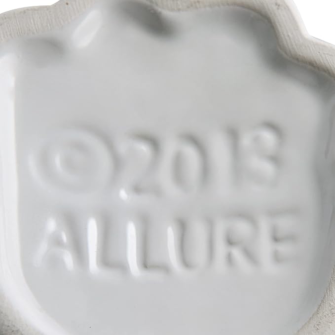 Allure Home Creation Cat 3-Piece White Ceramic Toilet Brush Holder w/White Plastic Handled Scrub Brush & Soap Dispenser