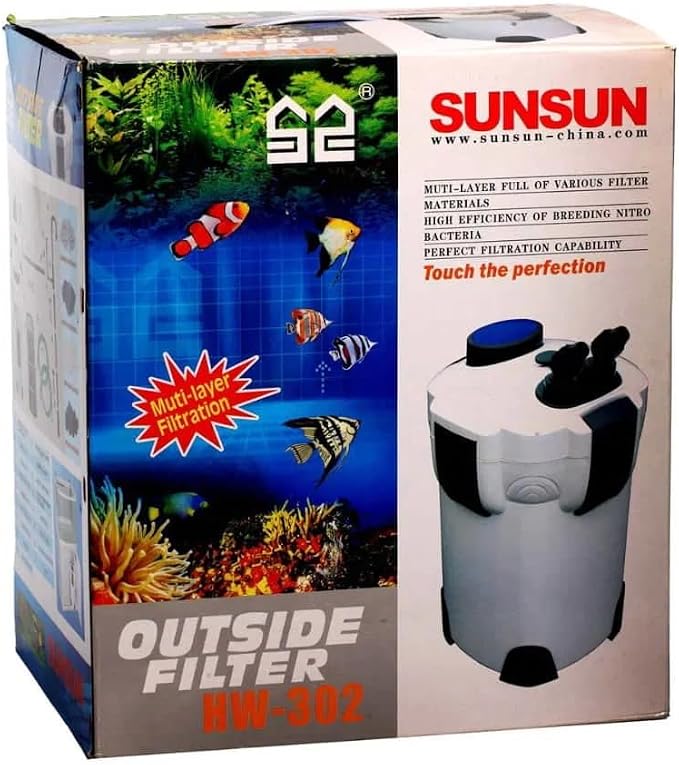 SunSun HW-302 3-Stage 265GPH External Canister Filter with Media Kits