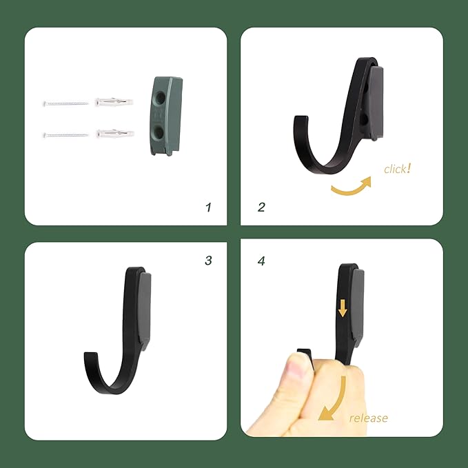 Bike Hook 2 Pack, Max 3 Inch for Mountain Bike eBike, 110 lbs Weight Capacity, with Extra Helmet Hook, Heavy duty Wall mount Bicycle Rack for Garage Storage