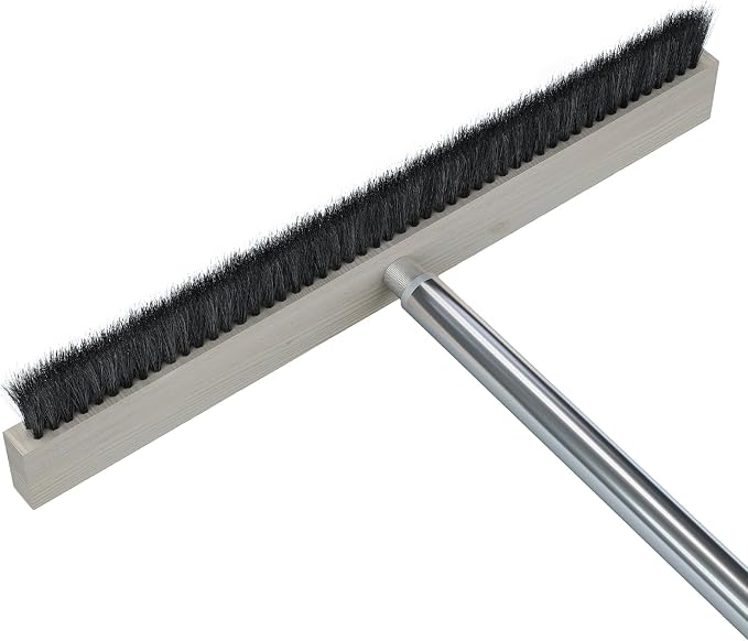 Leaf Roof Brush Cleaning Kit, Stainless Steel Pole (Extends 2ft to 16.5ft), Includes Gloves & Rake for All Roof Types & Solar Panels