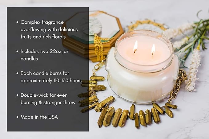Tyler Candle Company French Market 22oz Candle, Pack of 2, Includes a Tyler Candle Company Match