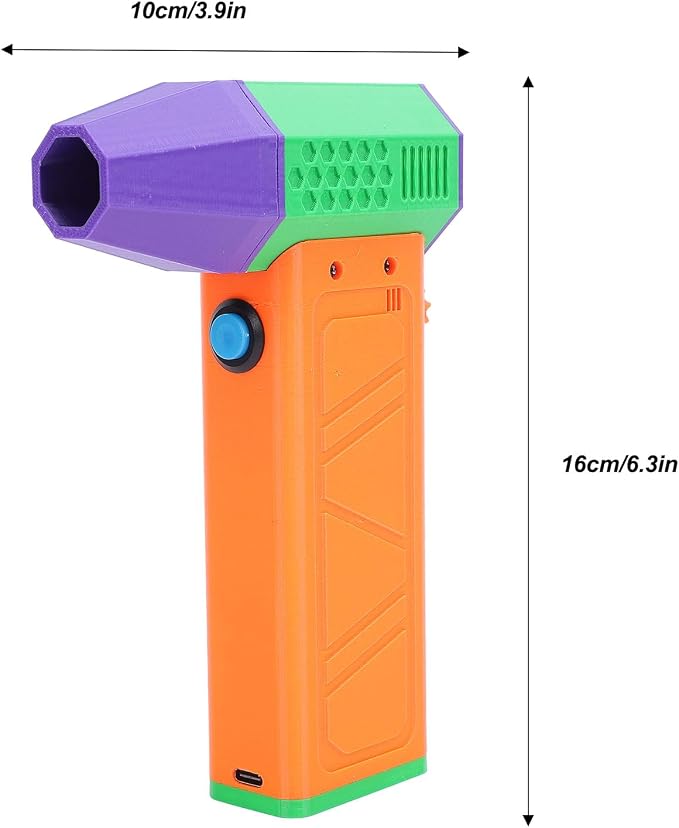 Electric Air Atomizer High Speed PETG Hand Turbo Fan 140000RPM Professional Outdoor Car (Orange+Green)