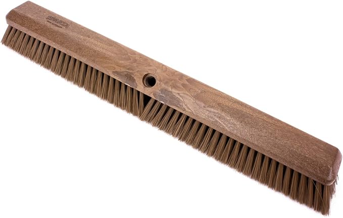 SPARTA 41891EC01 Omni Sweep Plastic Push Broom Head, Heavy Duty, Industrial Broom With Color Code System For Outdoor, Indoor, Garage, Concrete, Patio, Kitchen, Bathroom, 24 Inches, Brown
