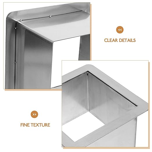 STOBAZA 6.3 Inch Square Drop-in Trash Chute, 304 Stainless Steel Built-in Countertop Trash Can Grommet for Kitchen Waste Bin, Rustproof & Easy-Clean Insert for Seamless Cabinet Design