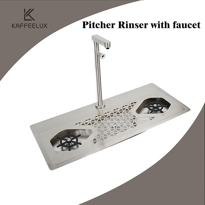 Double headed glass cleaner with faucet, stainless steel glass dishwasher for kitchen sink, bottle dishwashing cup cleaner, sink accessory for home bar faucet (KF76)