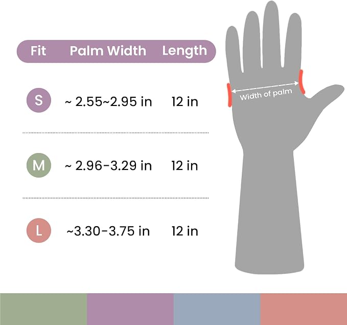 Rubber Cleaning Gloves for Dishwashing, 12 Pairs Reusable Kitchen Gloves for Washing Dishes and Household Cleaning, Colorful Gloves with Flocked Lining and Non-Slip Grip, Perfect for Women Men - S