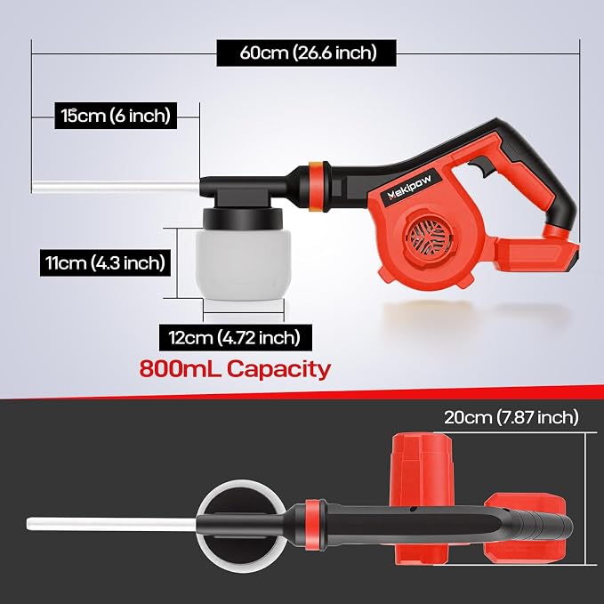 Electric Diatomaceous Earth Duster Compatible for Milwaukee 18V Battery, Garden Dust Applicator with 800mL Capacity|Variable Speed, 2 in 1 Diatomaceous Earth Spray & Vacuum Cleaner (NO Battery)