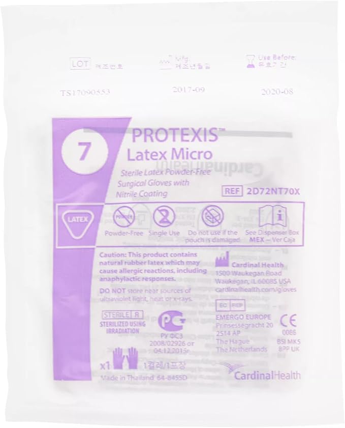 CARDINAL HEALTH™ Protexis® Latex Micro Surgical Gloves with Nitrile Coating, Light Brown, Size 8.5, Box of 50 pairs