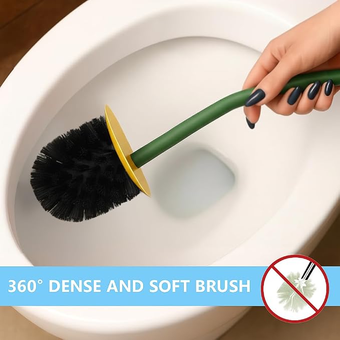 Deep & Sturdy Toilet Bowl Brush with Holder - Orange Bowl Brush - Durable Scrubbing - Toilet Cleaners - Household Essentials - Bathroom Cleaner - Cleaning Supplies - Household Supplies