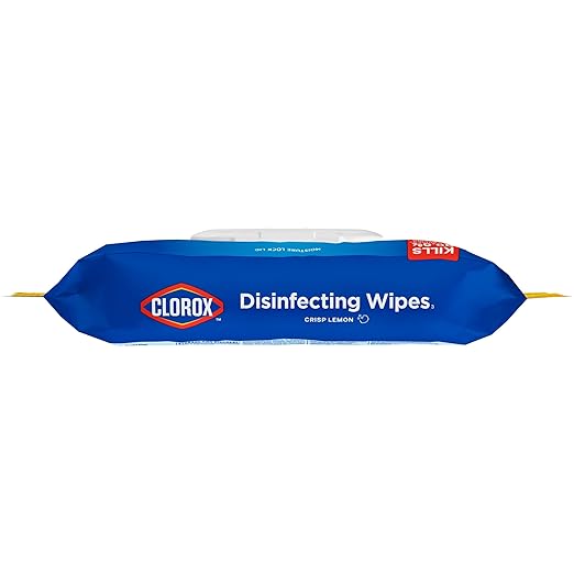 Clorox Disinfecting Cleaning Wipes Flex Pack, Bleach Free, Crisp Lemon, 75 Count (Pack May vary)