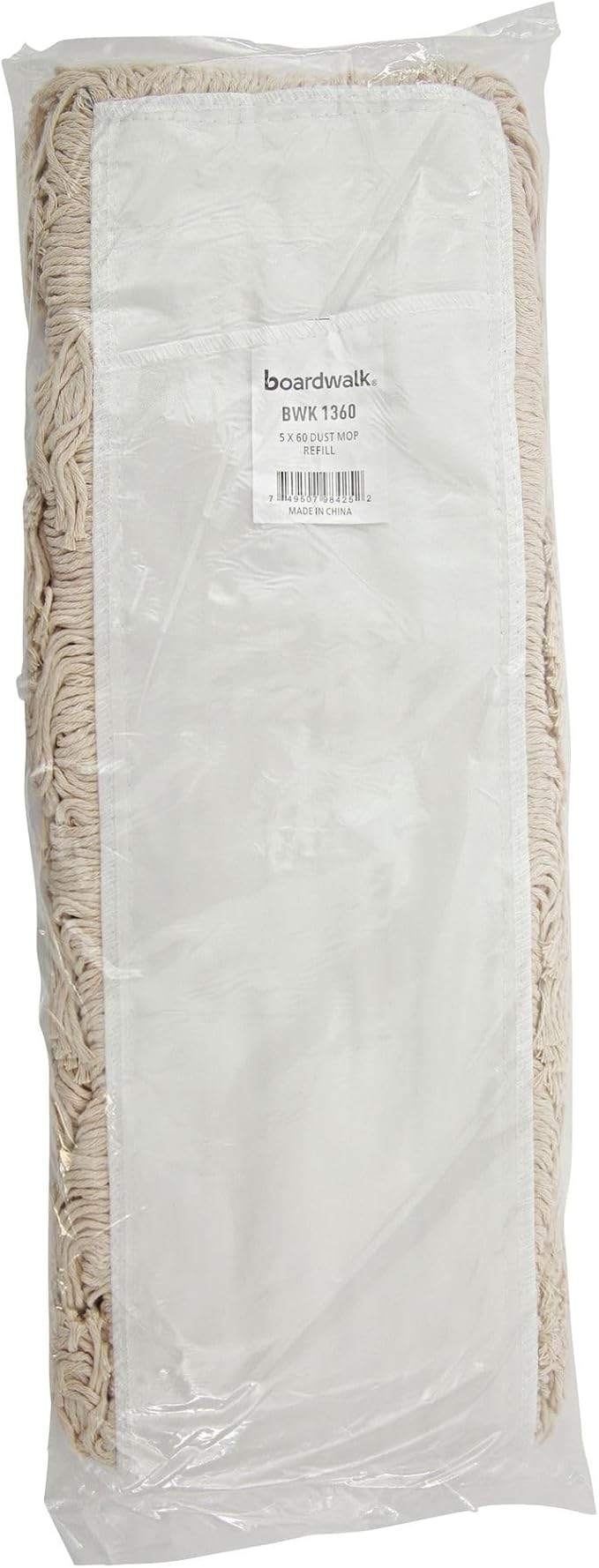 Boardwalk BWK1360 Industrial Dust Mop Head, Hygrade Cotton, 60w x 5d, White