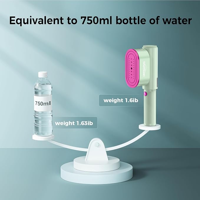 Travel Steamer For Clothes, Portable Garment Steamer with Rotatable Ironing Surface, 2 In 1 Iron & Steam, Keep Your Clothes Wrinkle-free On The Go, Compact Clothes Steamer for Home and Travel