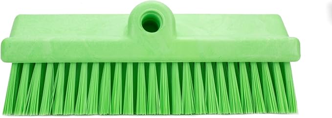 SPARTA 40423EC75 Plastic Floor Scrub Brush, Wall Brush, Equipment Brush With Nonabsorbent Bristles For Industrial Kitchens, Hospitals, Commercial Cleaning, 4 Inches, Lime, (Pack of 2)