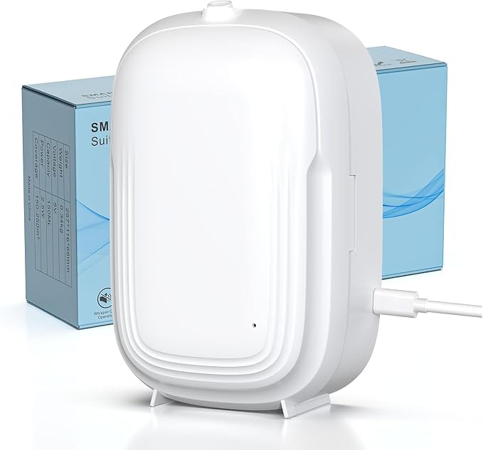 Waterless Essential Oil Diffuser,Home Hotel Aromatherapy,Cold Air Scent Diffuser with Smart APP & 3 Timer,1500 sq.ft Coverage| Whole House Oil Diffusers for Office,Room,On Wall,150ML-Quite,Gift-White